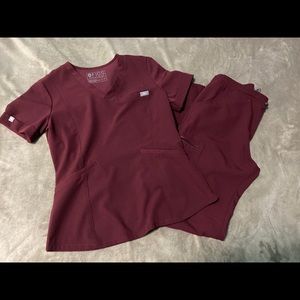 Figs Burgundy & Royal blue scrubs